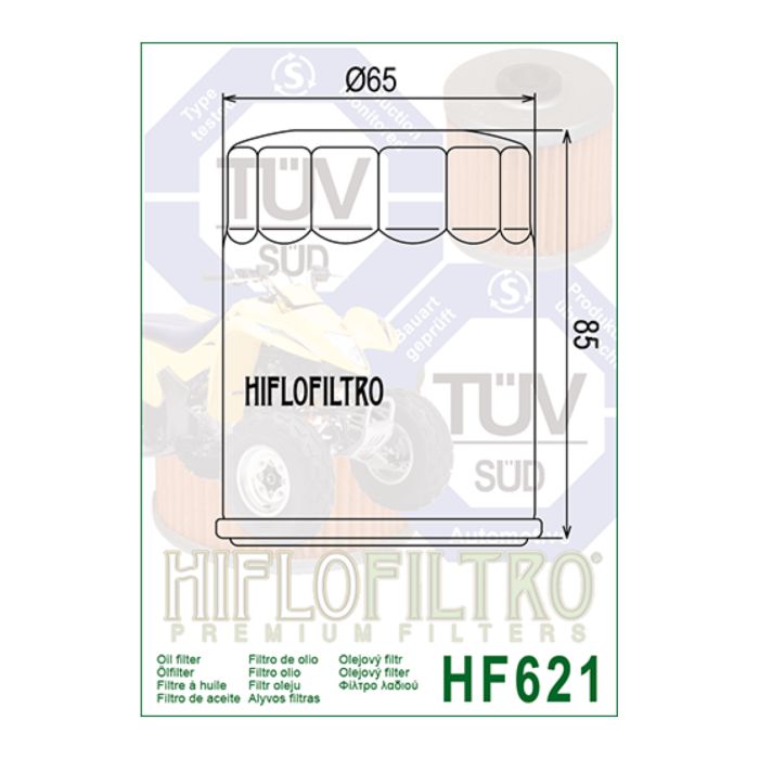 Filtro Olio Hiflo Hf621 Arctic Cat 650