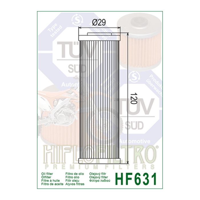 Filtro Olio Hiflo Hf631 Beta Rr Enduro 350 /400/450/520 10-