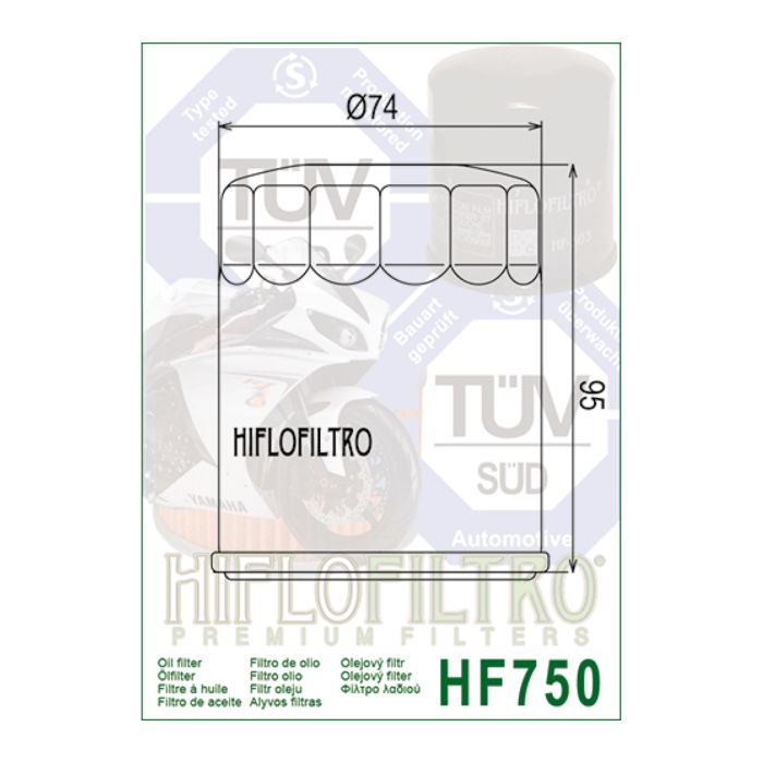 Filtro Olio Hiflo Hf750 Yamaha Motori Marini