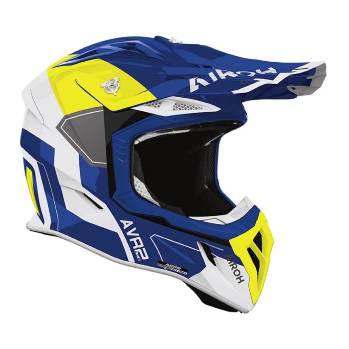 Casco AirohAviator Ace 2 Shield Blue/yellow