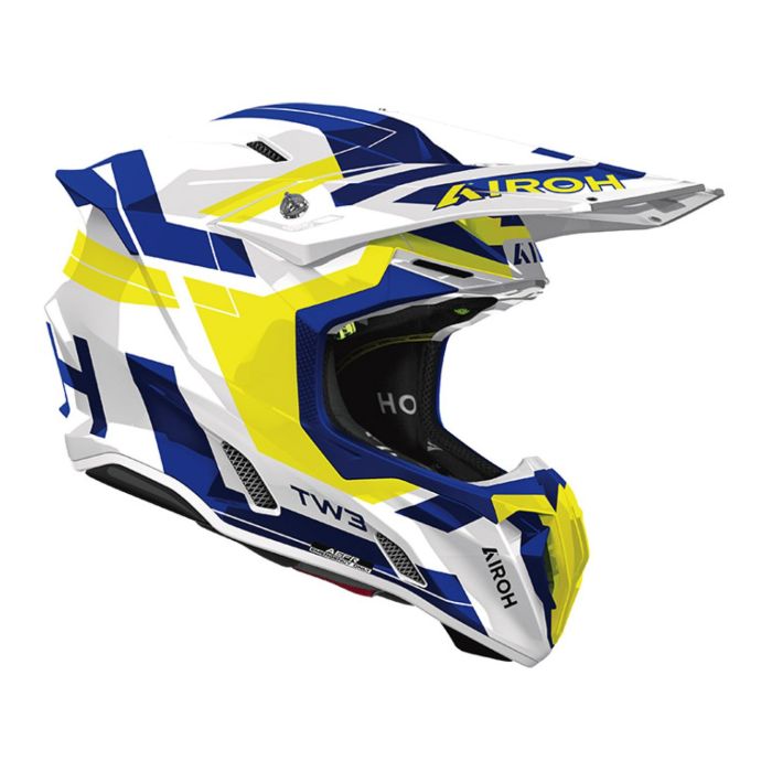 Casco AirohTwist 3 Dynasty Blue/yellow Gloss