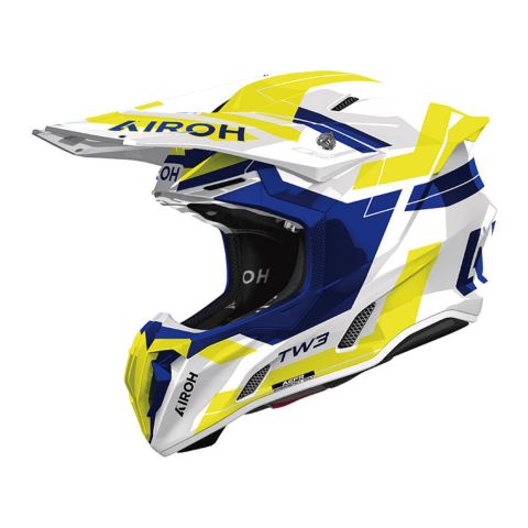 Casco AirohTwist 3 Dynasty Blue/yellow Gloss