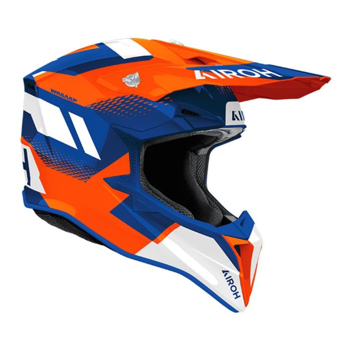 Casco AirohWraaap Vision Orange/blue Gloss