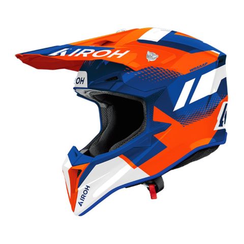 Casco AirohWraaap Vision Orange/blue Gloss
