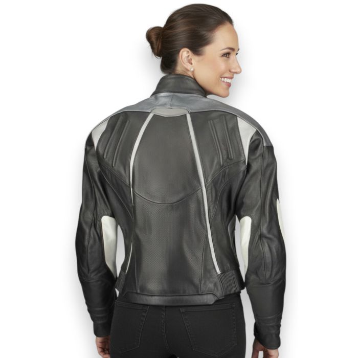 Chaqueta de cuero mujer Rev'it Viper Gris Fant