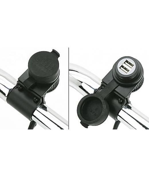 ZO390049.jpg| DOPPIA PRESA USB UNIVERSALE DA MANUBRIO  5V 2A