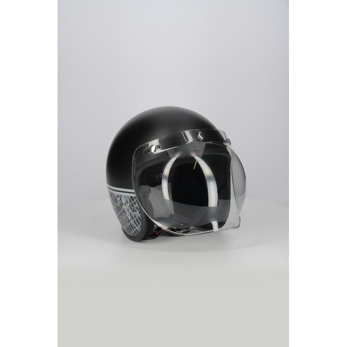 Casco Jet Fibra Motocubo Miami Vis Bolla Humans Nero Opaco