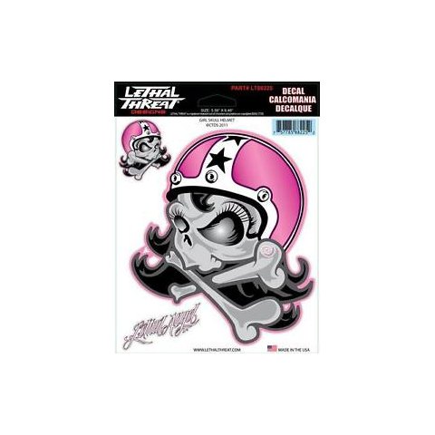 Bike Tattoos Lethal Threat Girl Skull Helmet
