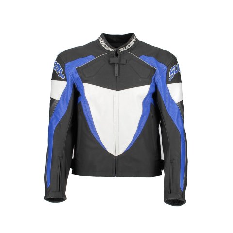 Giacca Pelle Suomy Racing Con Protezioni Blu Fant