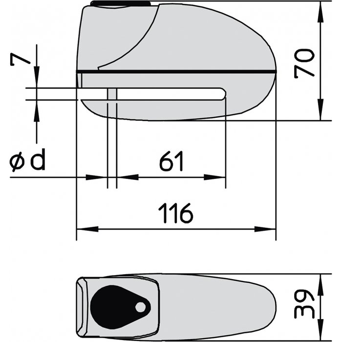 Blocca Disco Sonoro Viro Echo 10 Mm Cromo