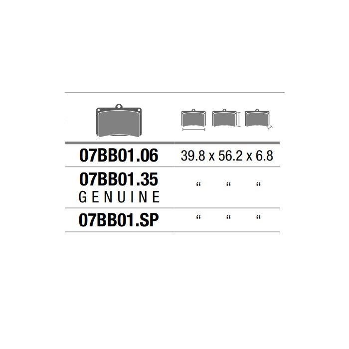 Set Pasticche Brembo 07bb01sp Sint. Road Post. Nd