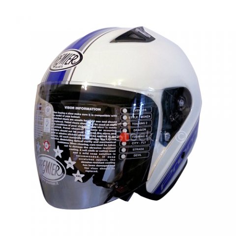 Casco Premier Jt3 Jet In Fibra Bianco Blu
