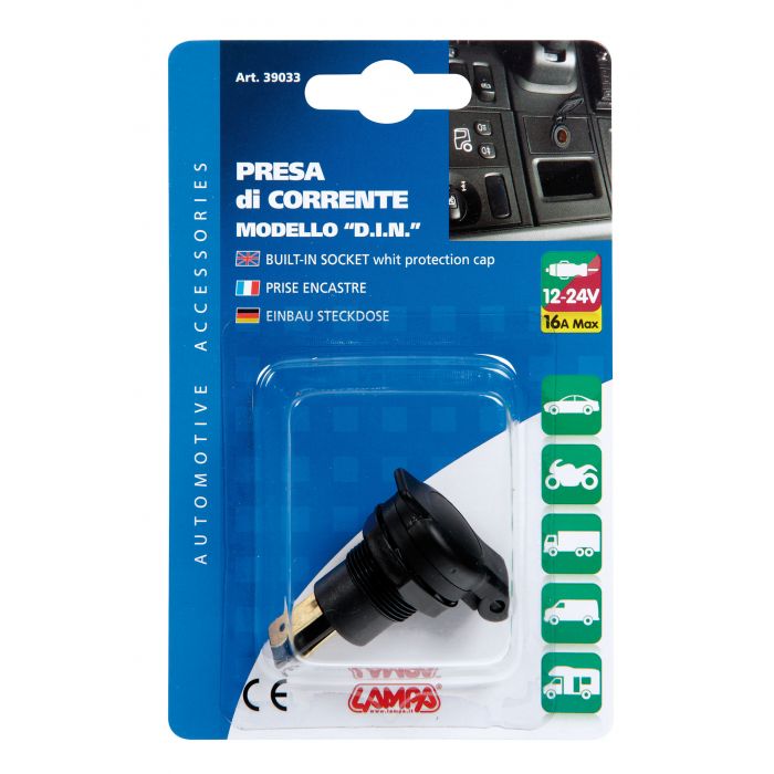 Presa Di Corrente 12/24v Tipo Tedesco Lampa 39033