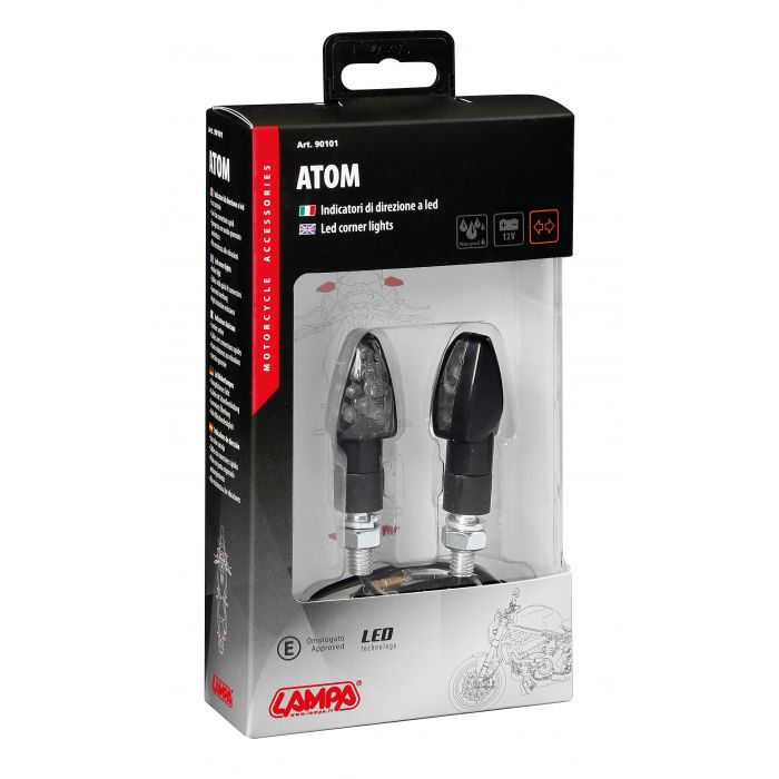 Coppia Frecce Nere Mod. Atom Led Vetro Bianco Lampa 90101