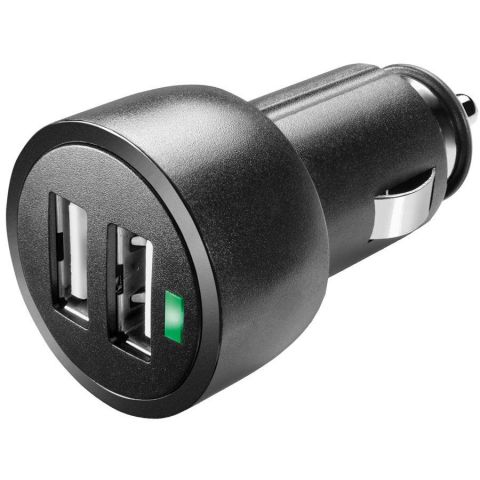 Cellularline Caricabatteria Auto 2 Usb 15w Nero