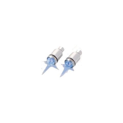 PAR DE TAPAS DE LA TAPA DE LA VÁLVULA LED - BATERÍAS EXCLUIDAS BLANCO