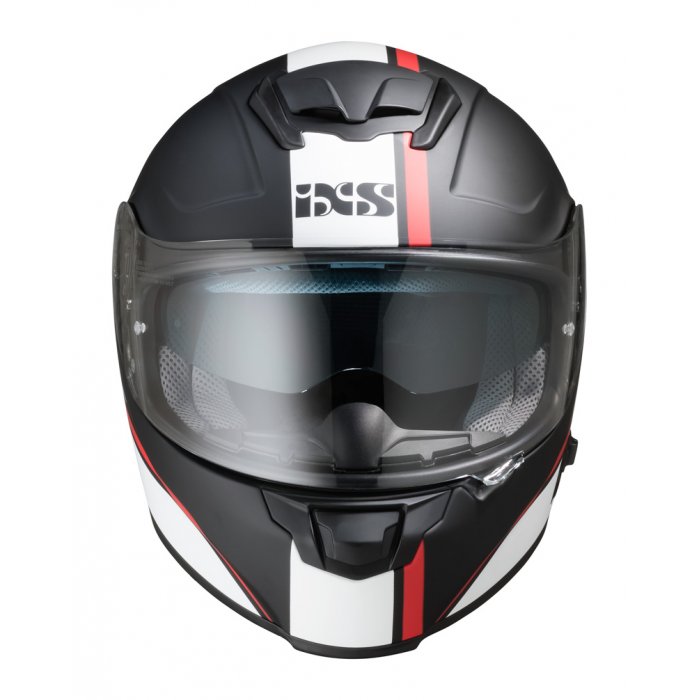 Full face helmet Ixs 215 2.1 with sunshade black white red
