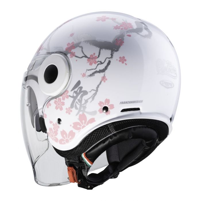 Casco Jet Caberg Uptown Bloom White/silver/pink
