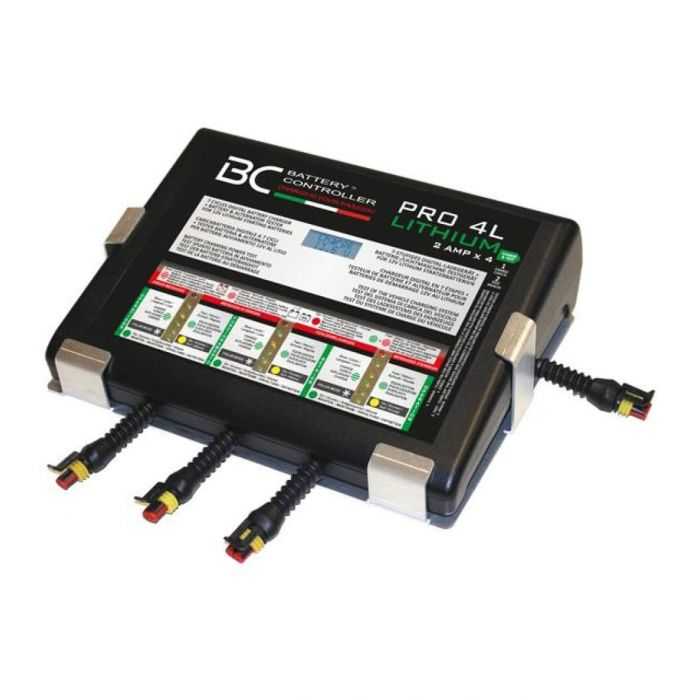 Bc Pro4l Caricabatteria Litio A 4 Uscite + Supporto A Parete