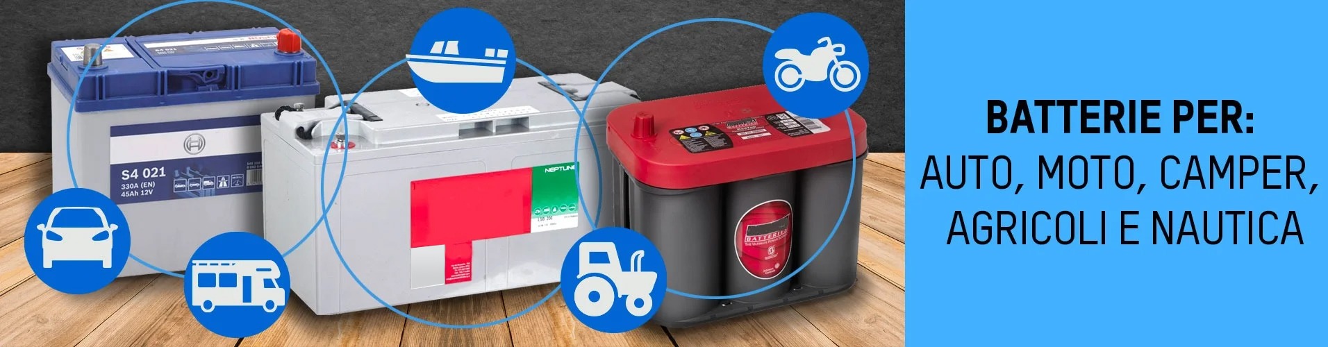 Batterie Auto, Moto, Camper, Agricoli e Nautica a Roma